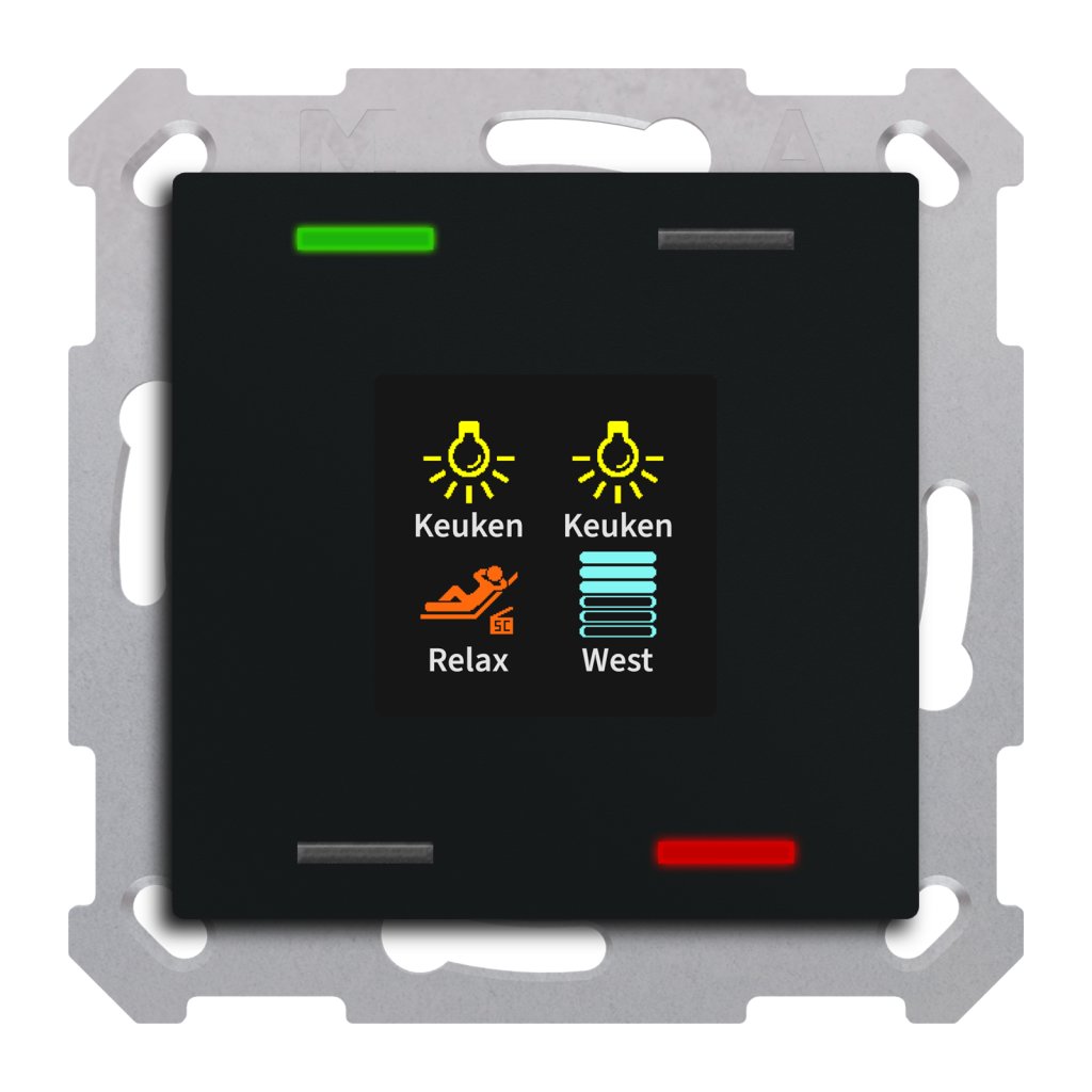 [BE-TAS550406.01] KNX Taster Smart 55 4-voudig met kleurendisplay, mat zwart