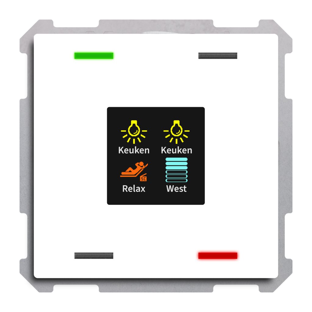 [BE-TAS6304.01] KNX Taster Smart 63 4-voudig met kleurendisplay, studio wit glanzend
