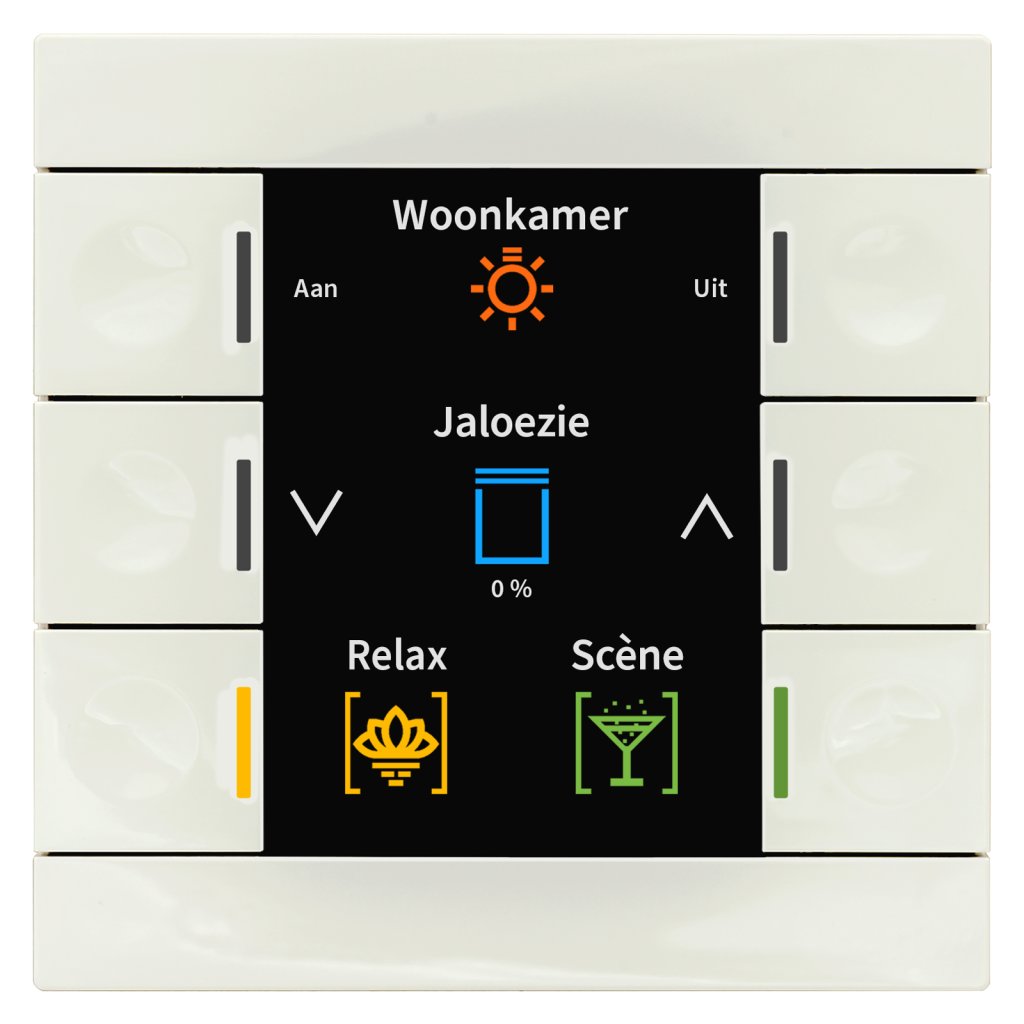 [BE-TAS86.02] KNX taster Smart 86 met kleurendisplay, kunststof, zuiver wit glanzend