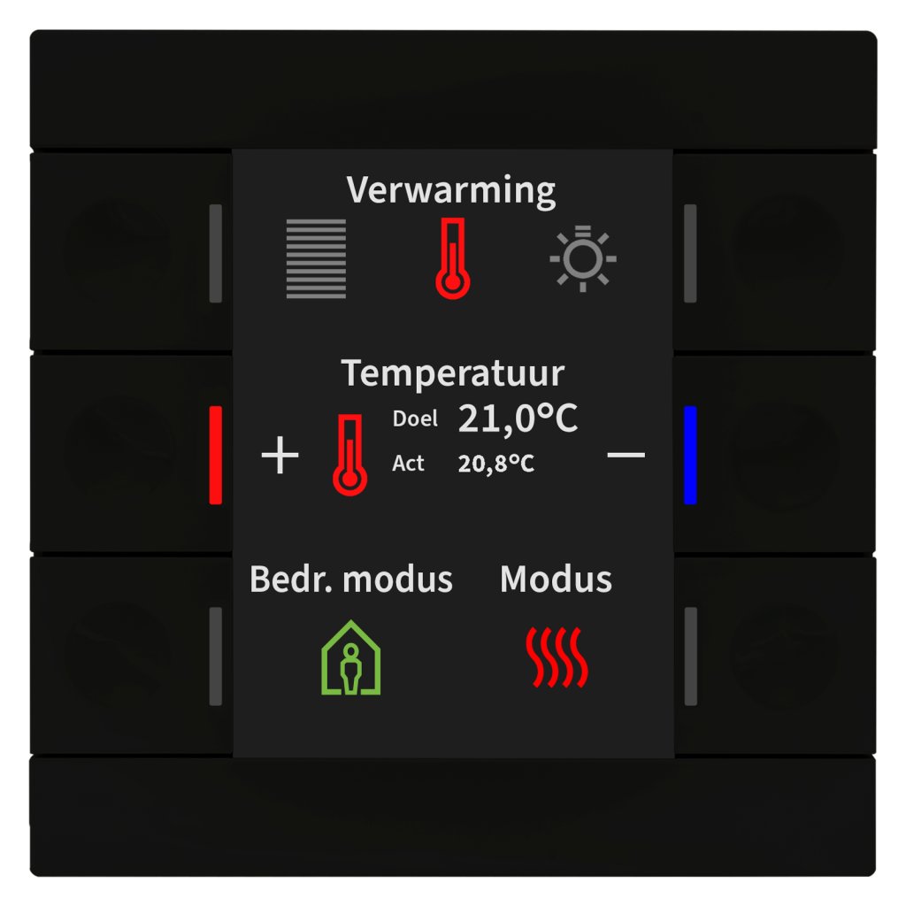 [BE-TAS86T06.02] KNX taster Smart 86 met kleurendisplay en temperatuursensor, mat zwart