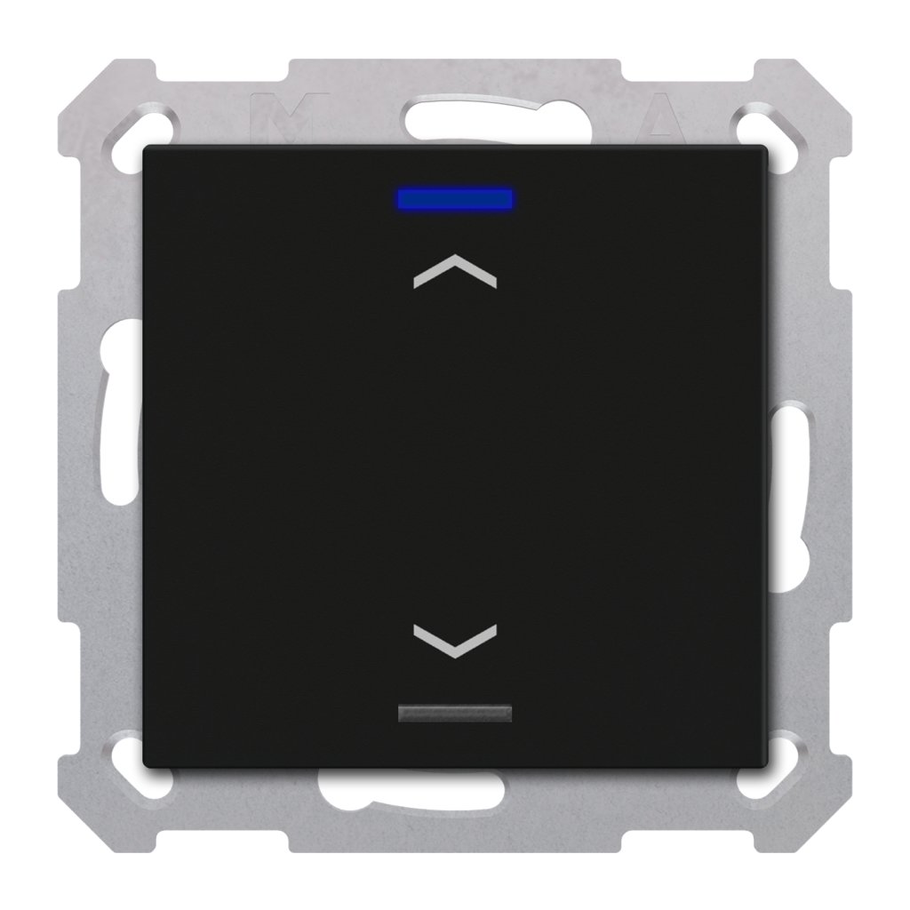 [TAL-5501A06.02S] KNX Taster Light 55 1-voudig, RGBW, mat zwart, jaloezie, Secure