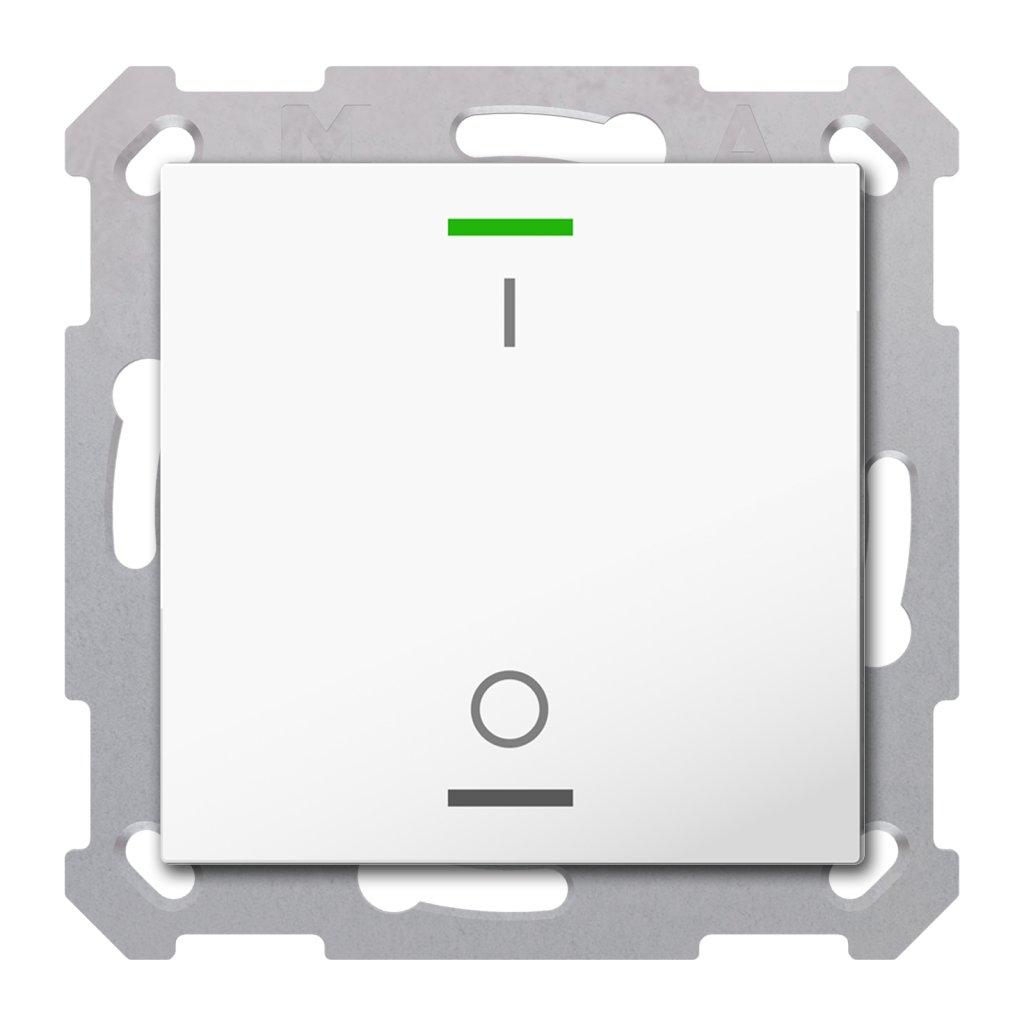[TAL-5501B02.02S] KNX Taster Light 55 1-voudig, RGBW, zuiver wit glanzend, schakelen, Secure