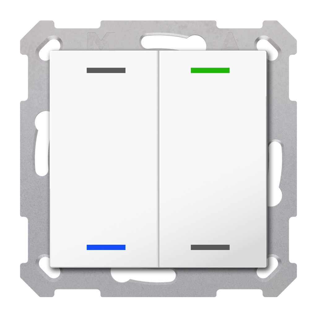 [TAL-5502002.02S] KNX Taster Light 55 2-voudig, RGBW, zuiver wit glanzend, neutraal, Secure