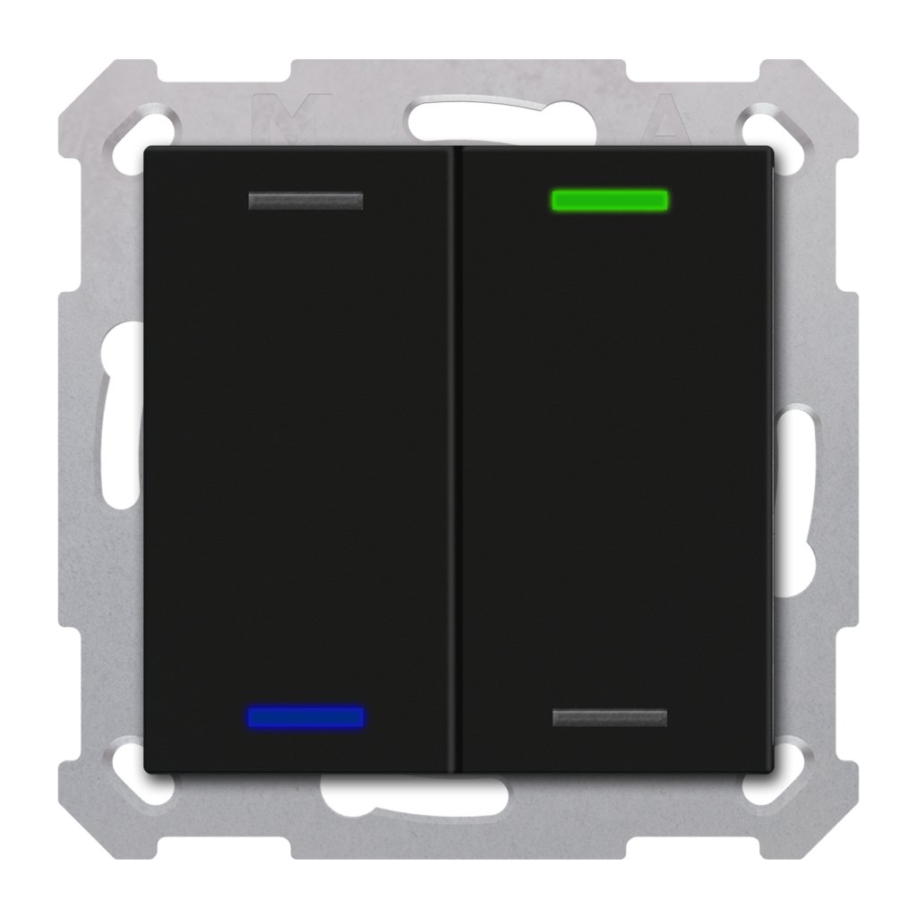 [TAL-5502006.02S] KNX Taster Light 55 2-voudig, RGBW, mat zwart, neutraal, Secure
