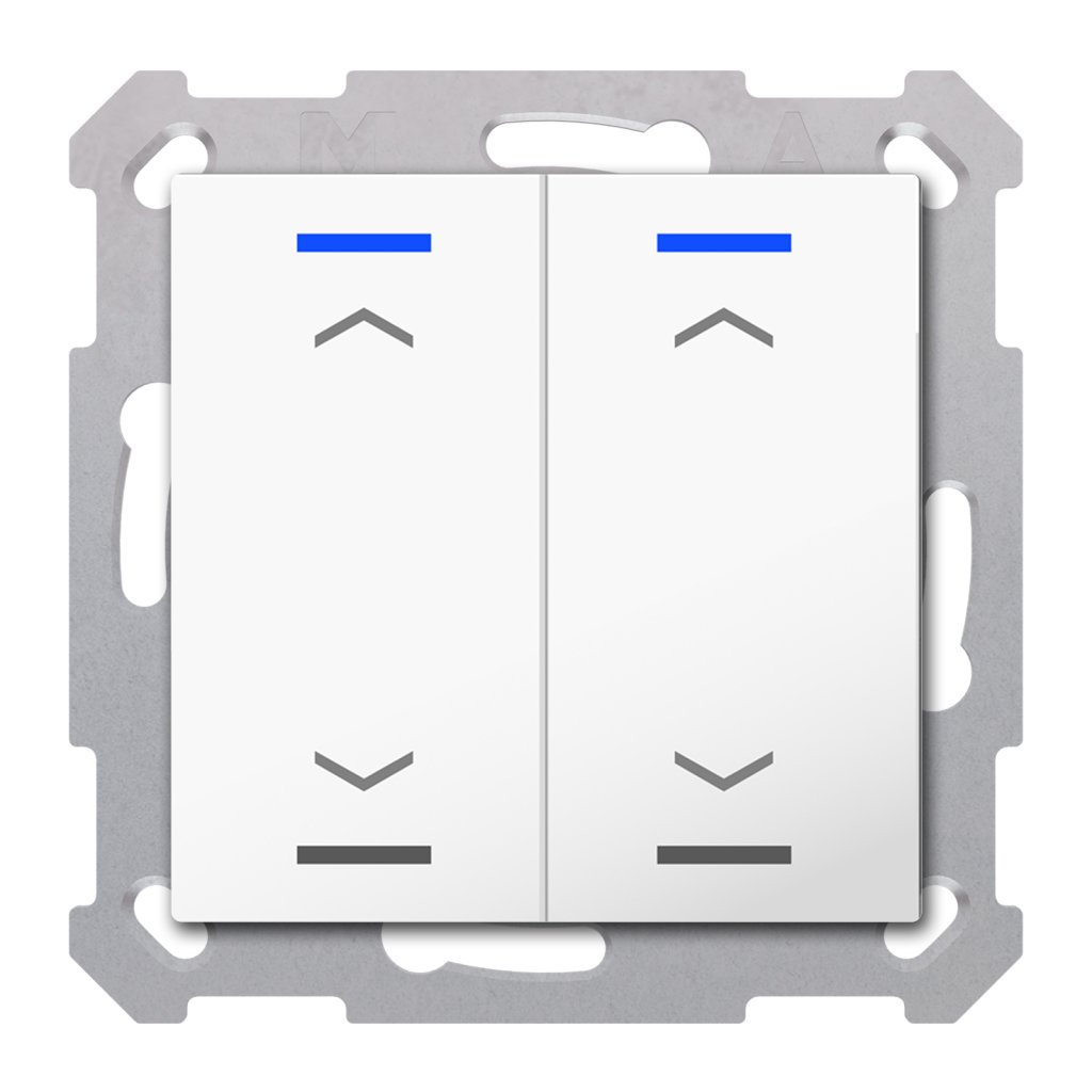 [TAL-5502A02.02S] KNX Taster Light 55 2-voudig, RGBW, zuiver wit glanzend, jaloezie, Secure