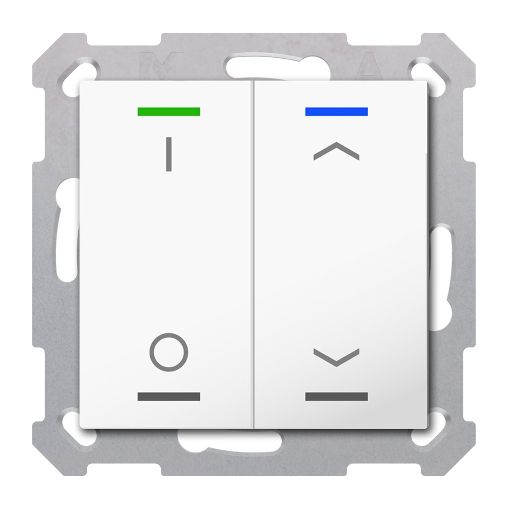 [TAL-5502D02.02S] KNX Taster Light 55 2-voudig, RGBW, zuiver wit glanzend, schakelen_jaloezie, Secure