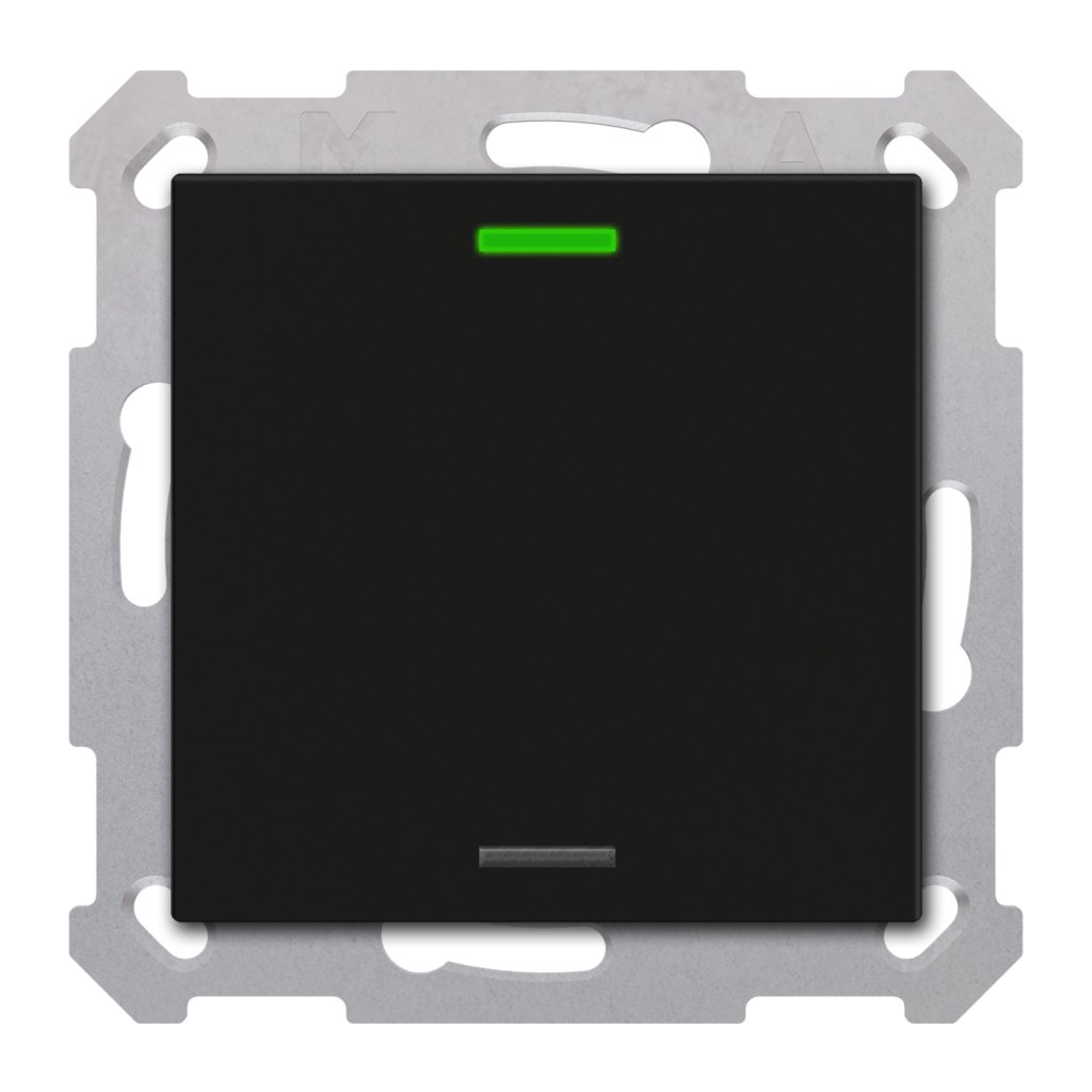 [TAL-55T1006.02S] KNX Taster Light 55 1-voudig, RGBW, temperatuursensor, mat zwart, neutraal, Secure