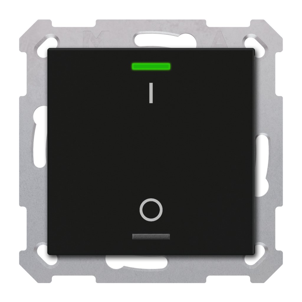 [TAL-55T1B06.02S] KNX Taster Light 55 1-voudig, RGBW, temperatuursensor, mat zwart, schakelen, Secure