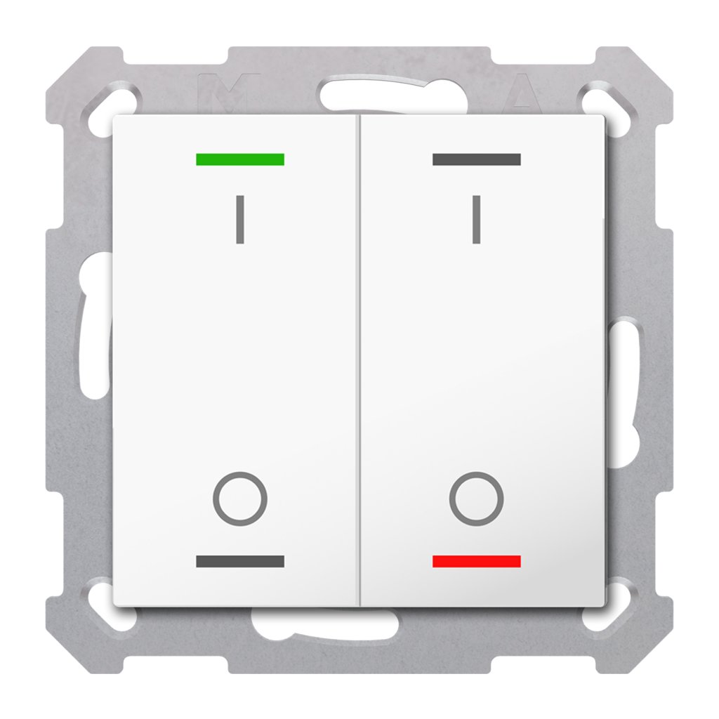 [TAL-55T2B02.02S] KNX Taster Light 55 2-voudig, RGBW, temperatuursensor, zuiver wit glanzend, schakelen, Secure