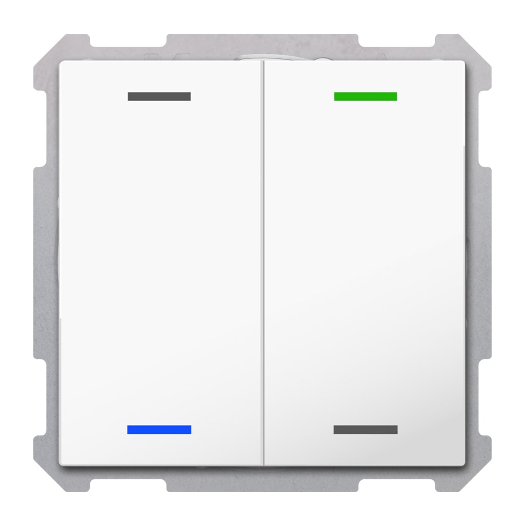 [TAL-63T2004.02S] KNX Taster Light 63 2-voudig, RGBW, temperatuursensor, studio wit glanzend, neutraal, Secure