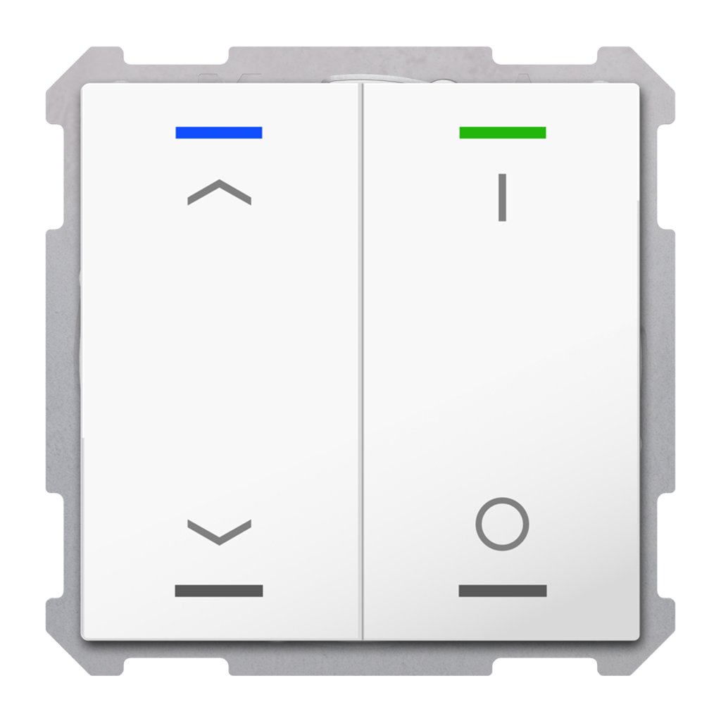 [TAL-63T2C04.02S] KNX Taster Light 63 2-voudig, RGBW, temperatuursensor, studio wit glanzend, jal_sch, Secure