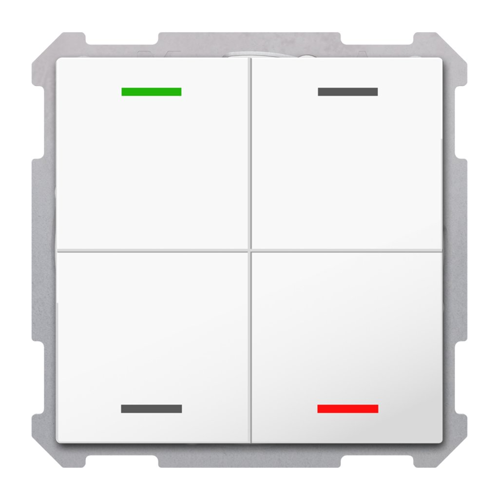[TAL-63T4004.02S] KNX Taster Light 63 4-voudig, RGBW, temperatuursensor, studio wit glanzend, neutraal, Secure
