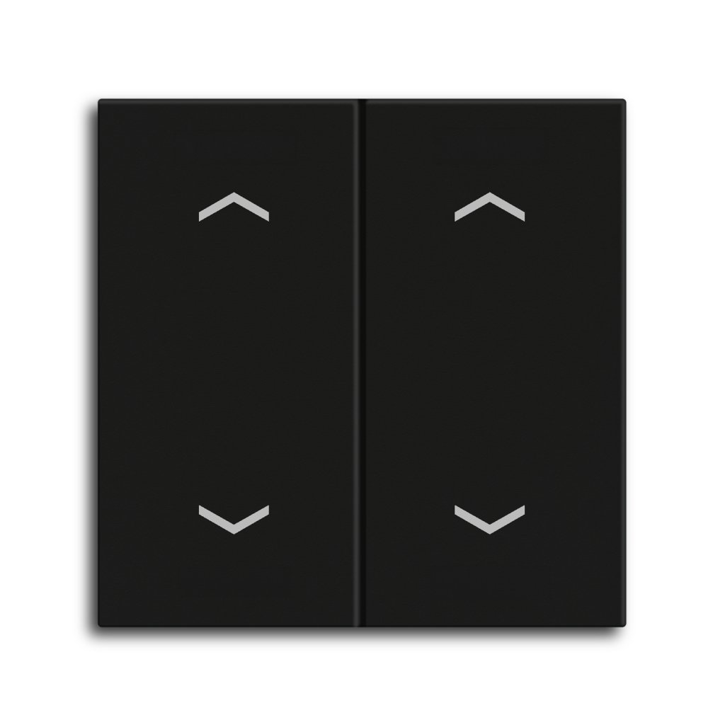 [TAL-55BW2A06.02] MDT wip voor KNX Taster Light 55 Basic 2-voudig, mat zwart, jaloezie