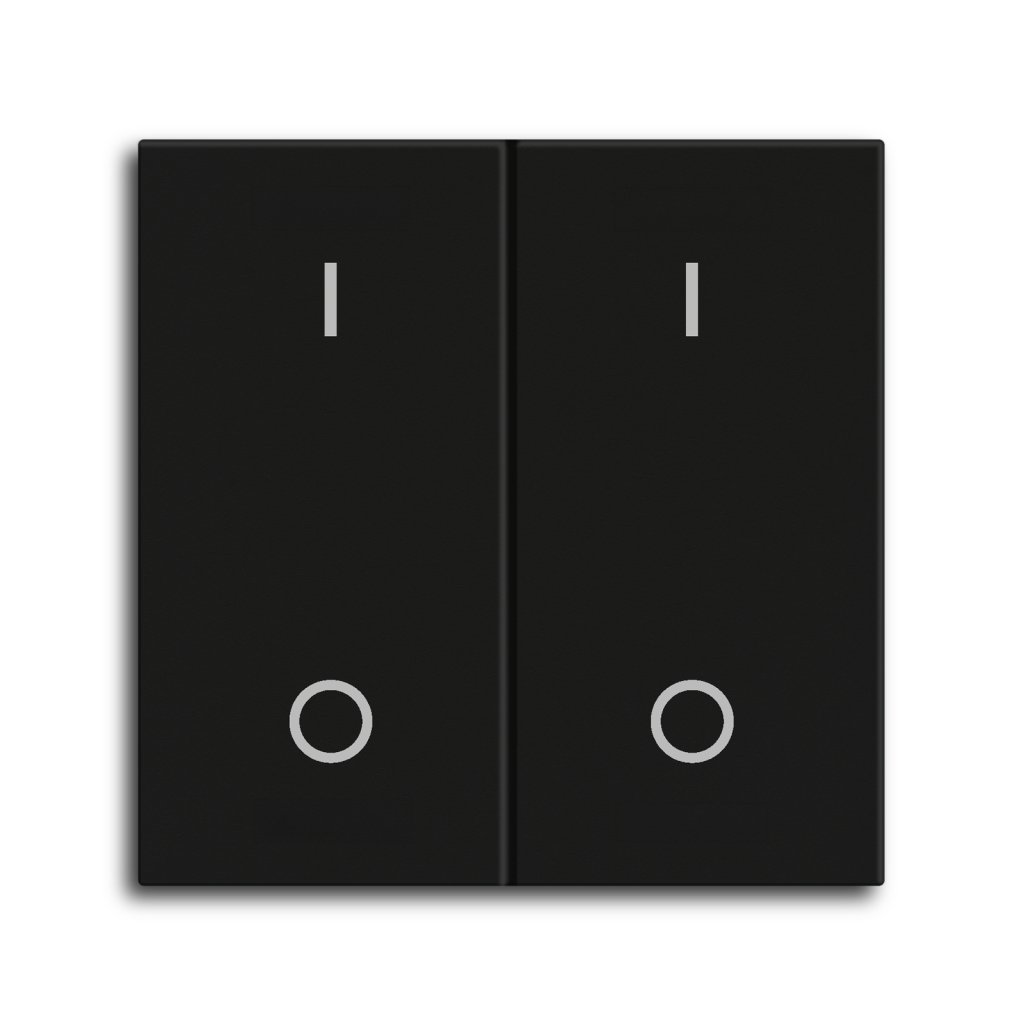 [TAL-55BW2B06.02] MDT wip voor KNX Taster Light 55 Basic 2-voudig, mat zwart, schakelen