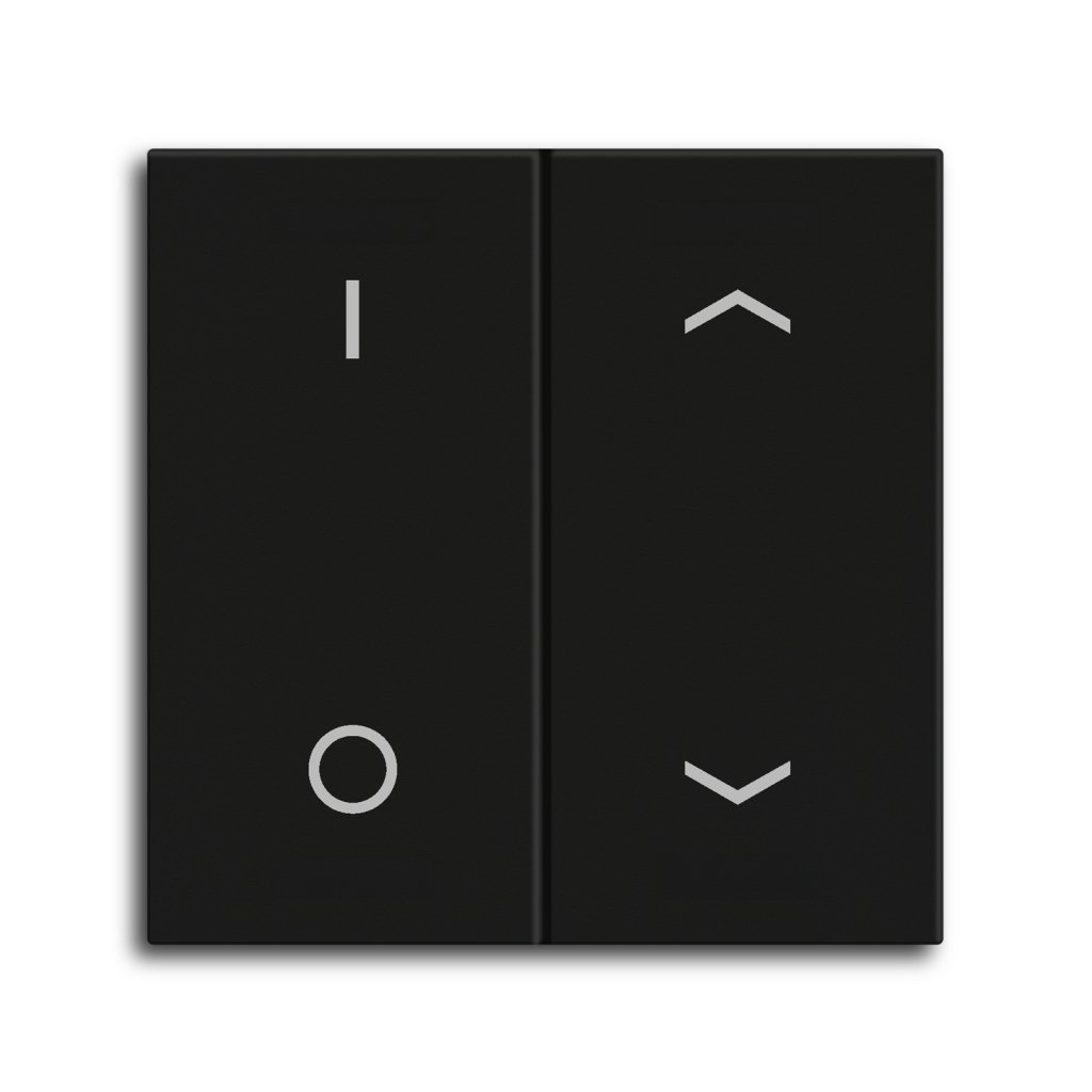 [TAL-55BW2D06.02] MDT wip voor KNX Taster Light 55 Basic 2-voudig, mat zwart, schakelen_jaloezie