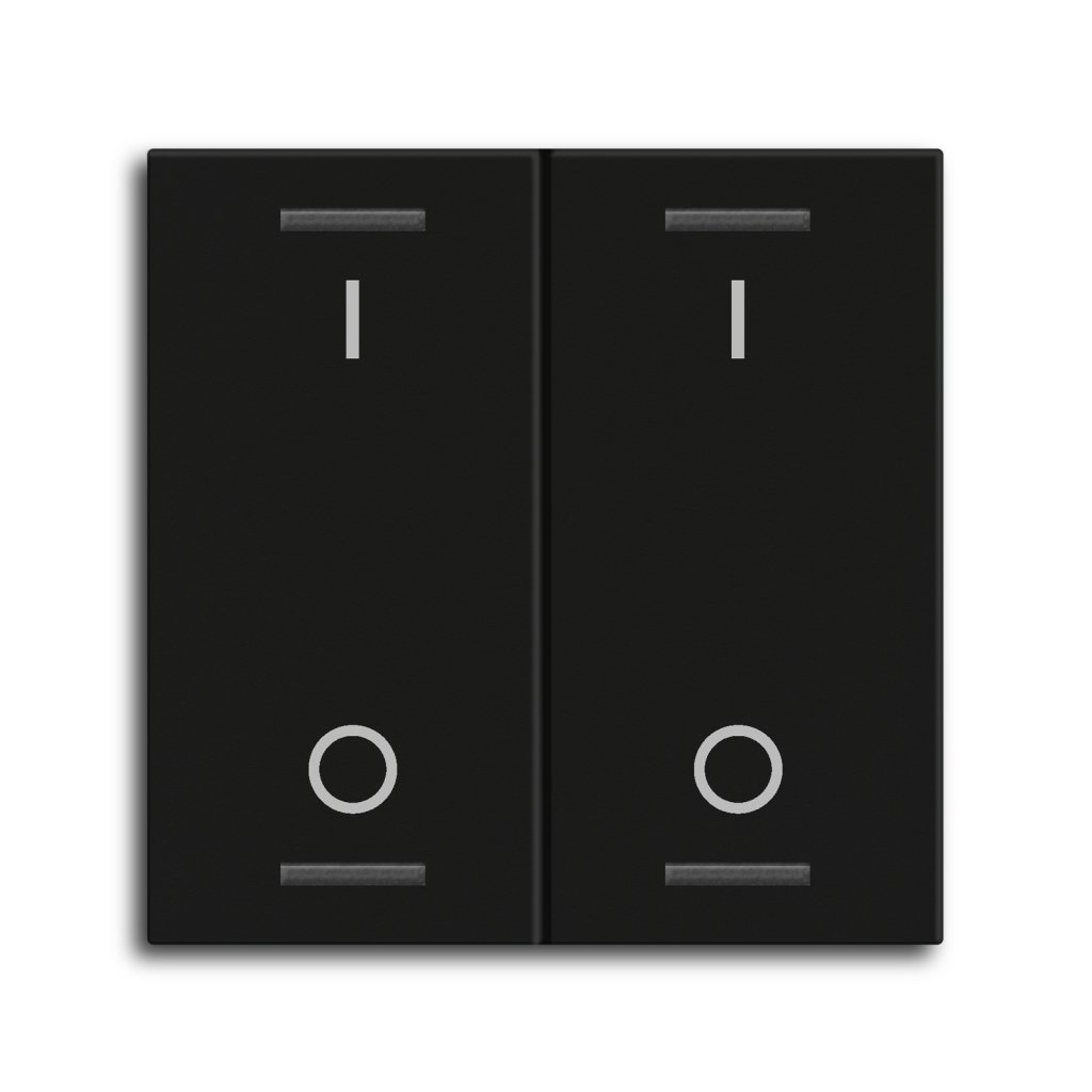 [TAL-55W2B06.02] MDT wip voor KNX Taster Light 55 2-voudig, mat zwart, schakelen