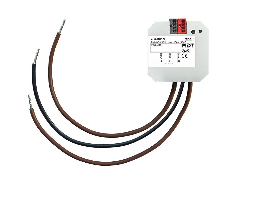 [AKS-02UP.03] KNX schakelactor 2-voudig, inbouwmontage, 16 A, 230 V AC, C-Last, standaard, 140 µF