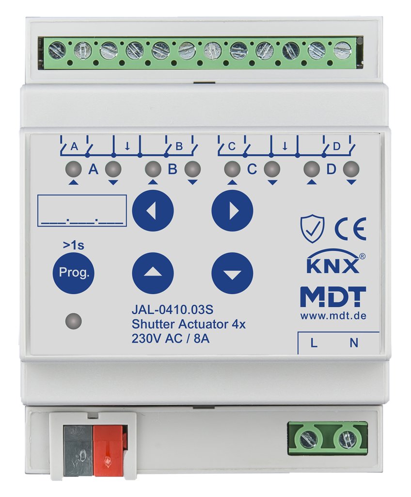 [JAL-0410.03S] KNX jaloezieactor 4-voudig, 4TE REG, 8 A, 230 V AC, Secure