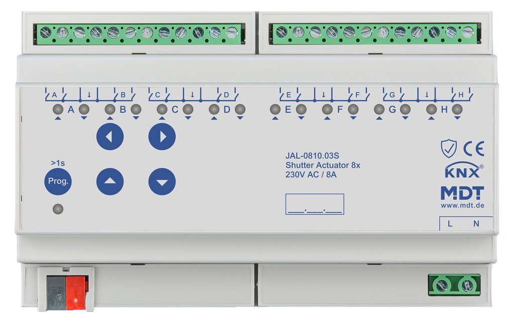[JAL-0810.03S] KNX jaloezieactor 8-voudig, 8TE REG, 8 A, 230 V AC, Secure