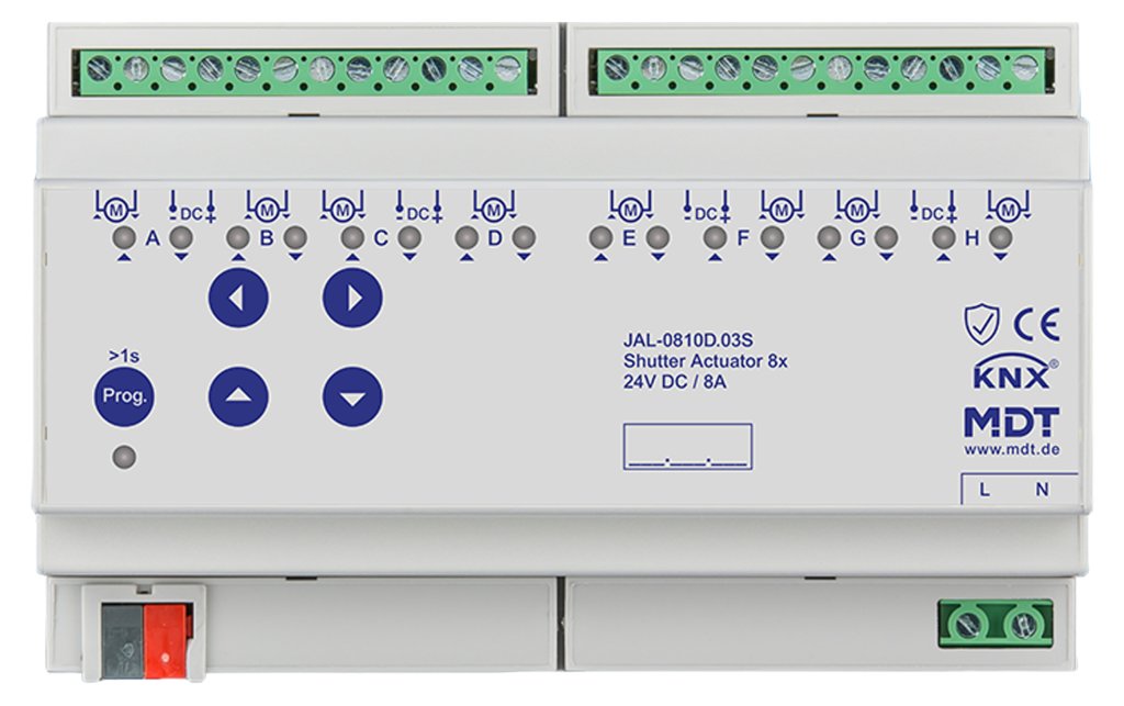 [JAL-0810D.03S] KNX jaloezieactor 8-voudig, 8TE REG, 8 A, 24 V DC, Secure