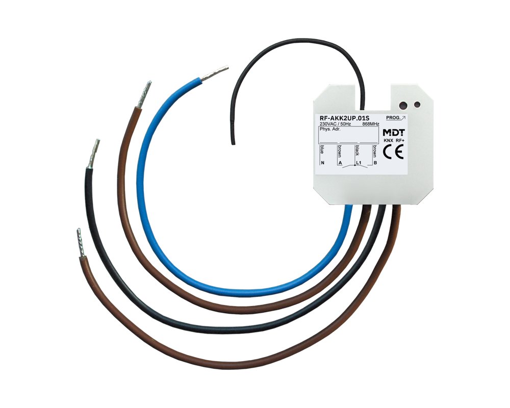 [RF-AKK2UP.01S] KNX RF+ schakelactor 2-voudig, inbouwmontage, 10 A, 230 V AC, Secure