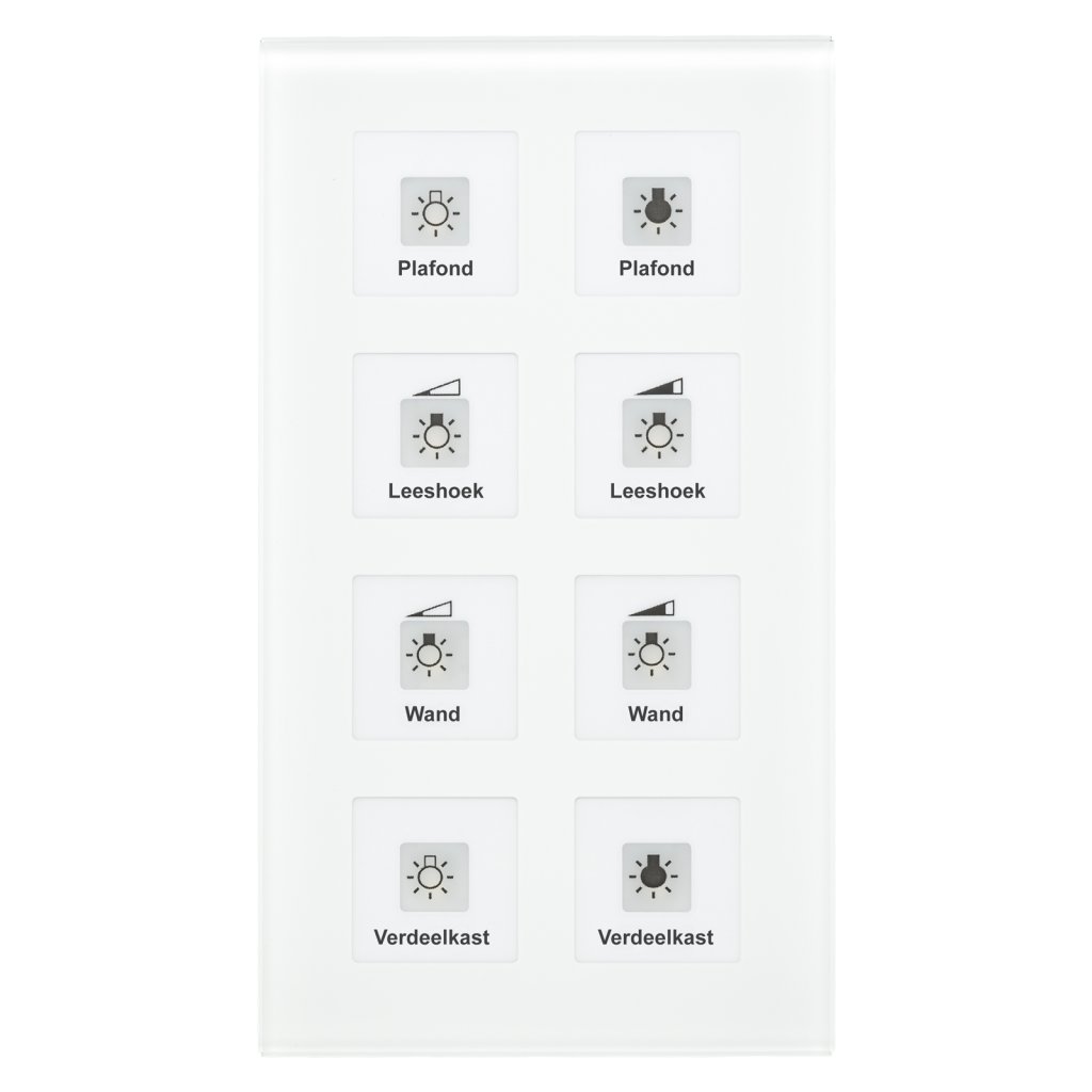 [RF-GTT8W.01] KNX RF+ Glastaster Plus 8-voudig met actor, wit