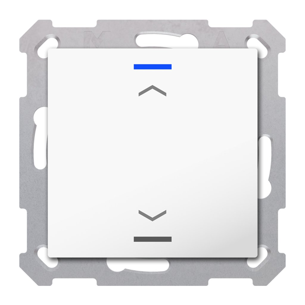 [RF-TAL55T102.A1S] KNX RF+ Taster Light 55 1-voudig, Secure, RGBW, TS, zuiver wit glanzend, jaloezie