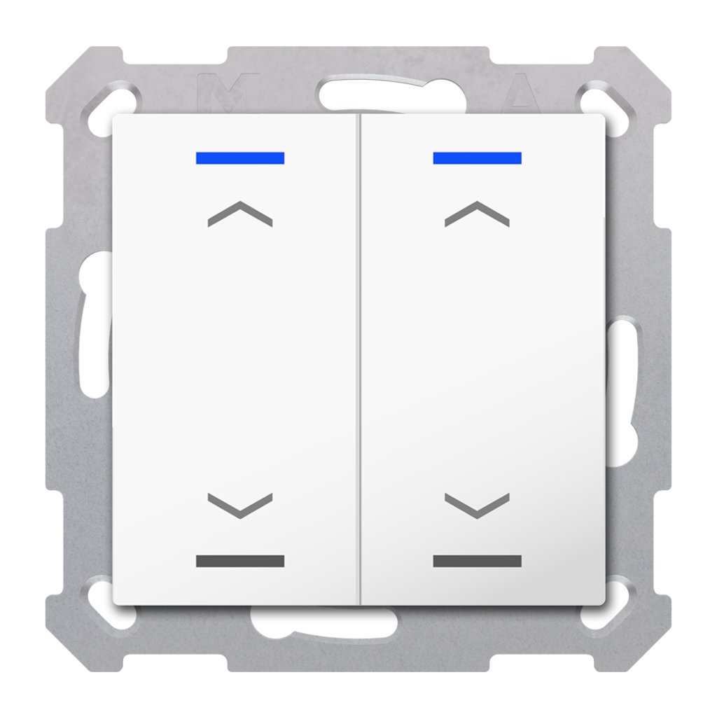 [RF-TAL55T202.A1S] KNX RF+ Taster Light 55 2-voudig, Secure, RGBW, TS, zuiver wit glanzend, jaloezie