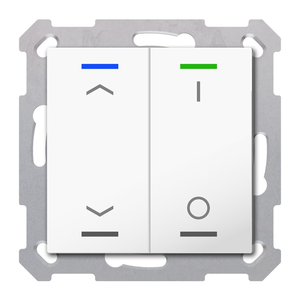 [RF-TAL55T202.C1S] KNX RF+ Taster Light 55 2-voudig, Secure, RGBW, TS, zuiver wit glanzend, jal._sch.