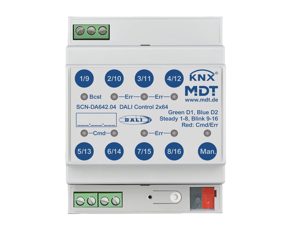 [SCN-DA642.04] DALI Control 2 x 64 Gateway, 4TE REG, KNX, MDT