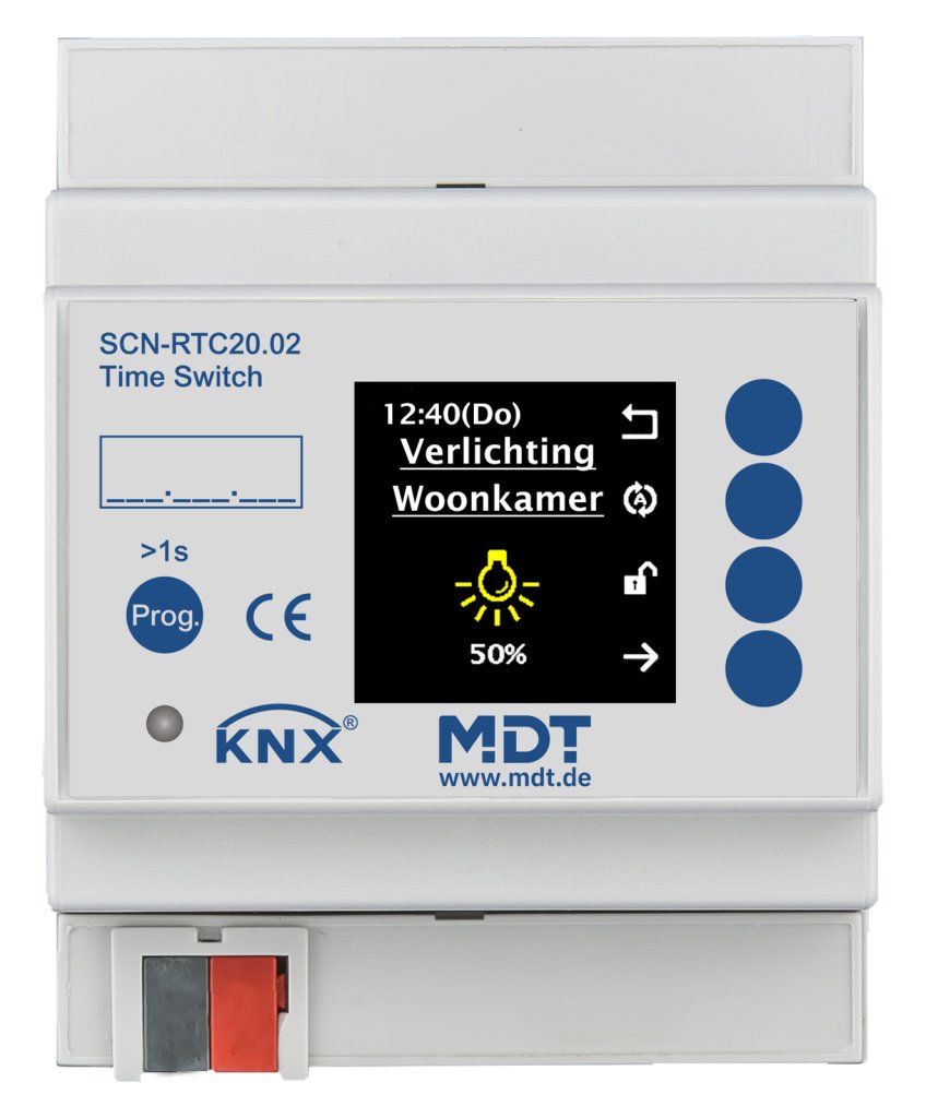 [SCN-RTC20.02] KNX klok met 20 kanalen en actief kleurendisplay, 4TE REG