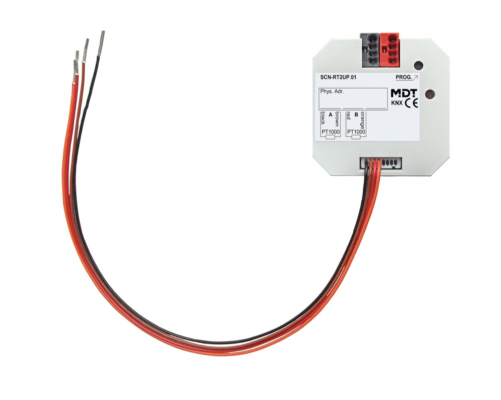 [SCN-RT2UP.01] KNX temperatuurregelaar/sensor 2-voudig, inbouwmontage, voor PT1000-temperatuursensor