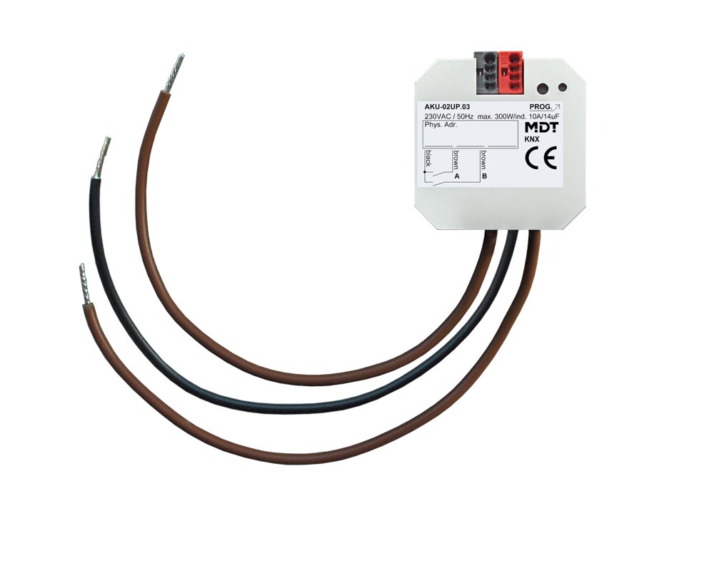 [AKU-02UP.03] KNX universele actor 2-voudig, inbouwmontage, 10 A, 230 V AC, 14 µF, 2 ECG