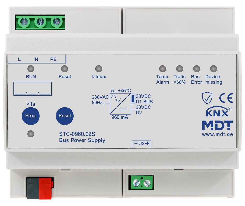[STC-0960.02S] KNX busspanningsvoeding met diagnostische functie, 6TE REG, 960 mA, Secure
