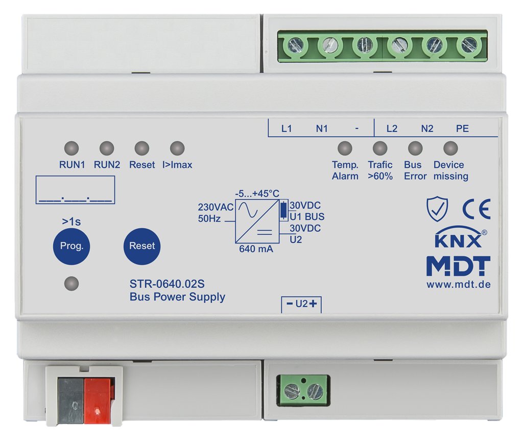 [STR-0640.02S] KNX redundante busspanningsvoeding met diagnose, 6TE REG, 640 mA, Secure