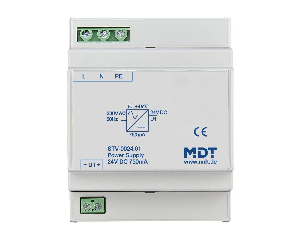 [STV-0024.01] MDT voeding, 4TE REG, 750 mA, 24 V DC SELV
