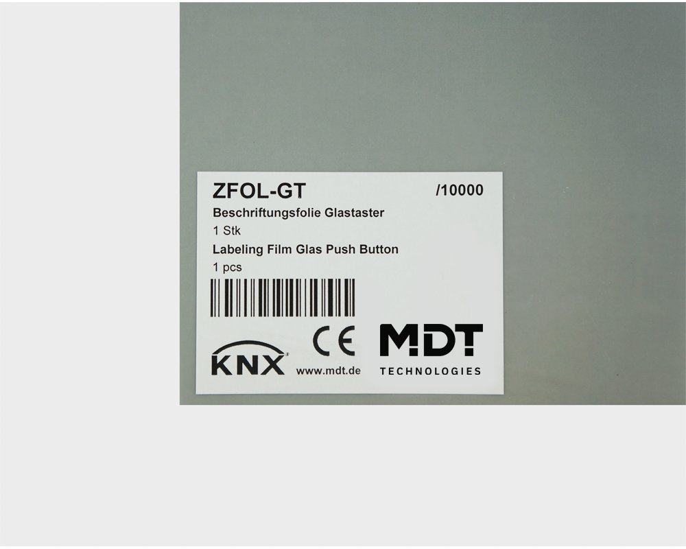 [ZFOL-GT] MDT tekstfolie voor Glastaster Plus